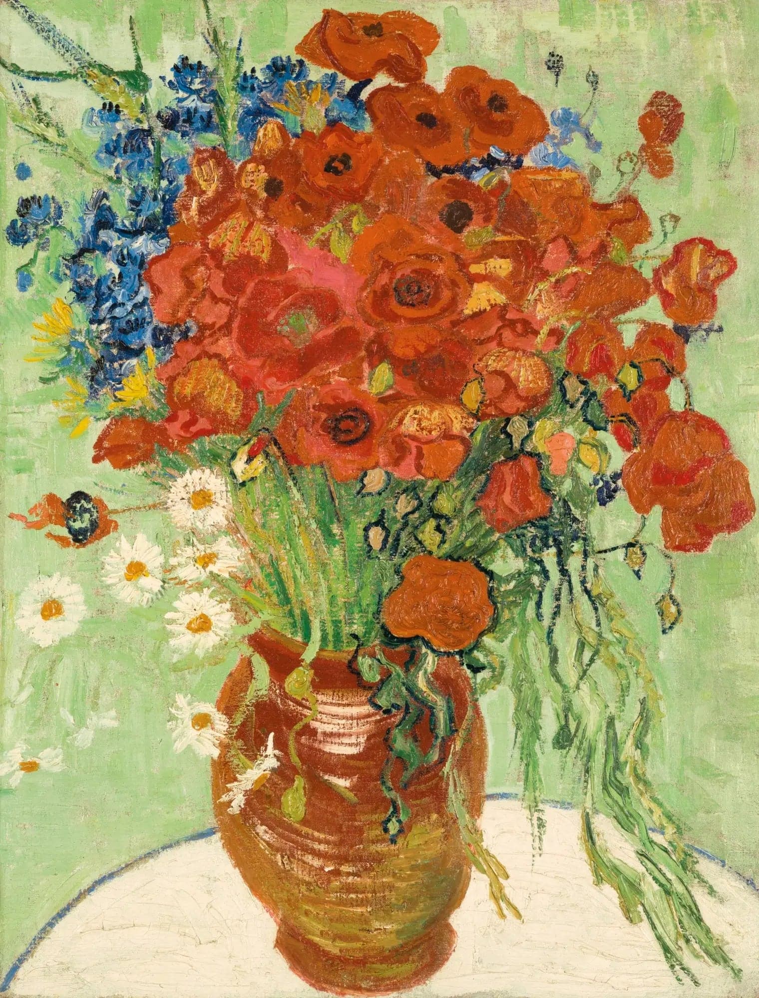 Vase with Daisies and Poppies