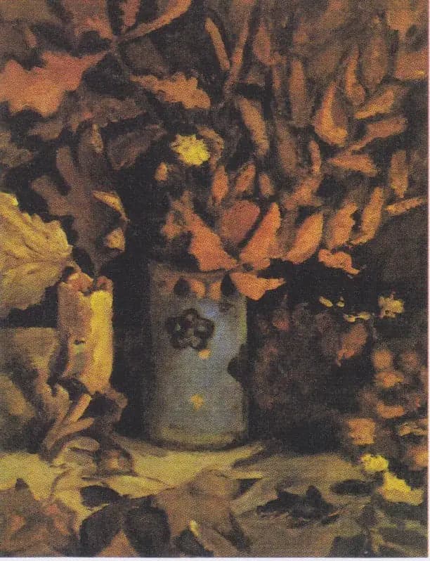 Vase with Dead Leaves