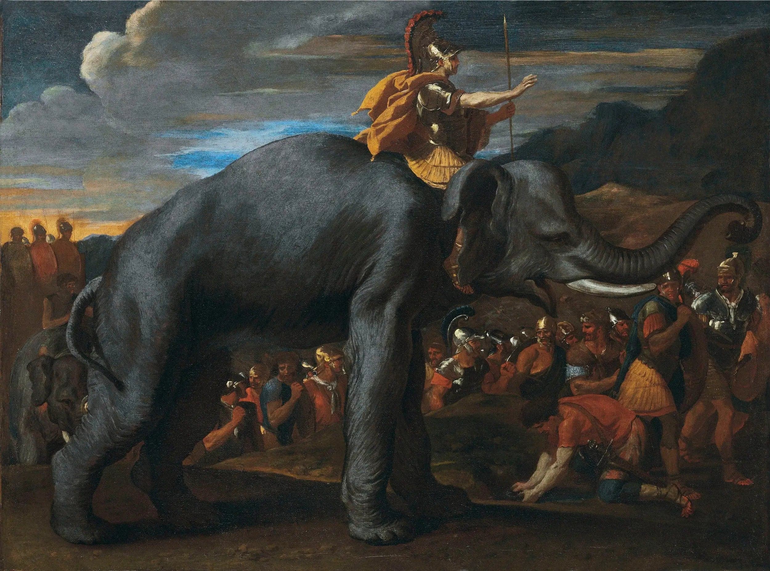 Hannibal Crossing the Alps on Elephant Back