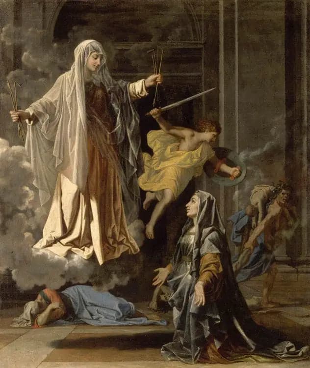 Saint Frances of Rome Announcing the End of the Plague to Rome
