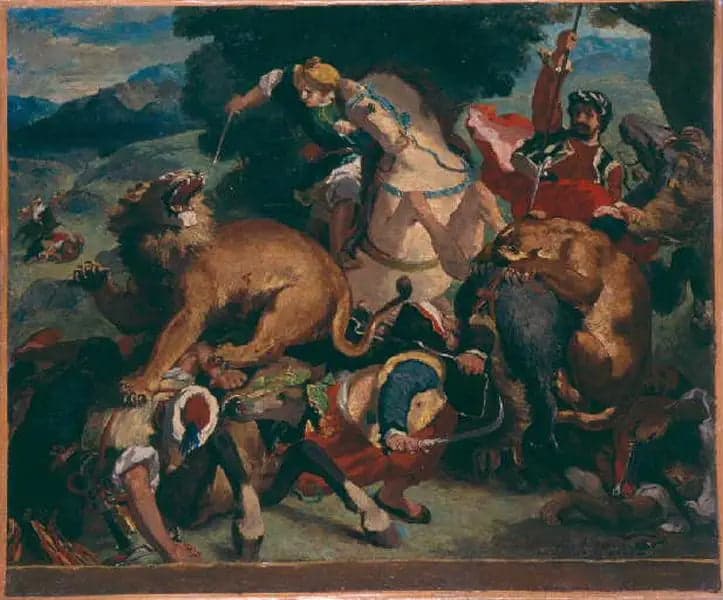 Copy after 'La chasse aux lions' by Delacroix