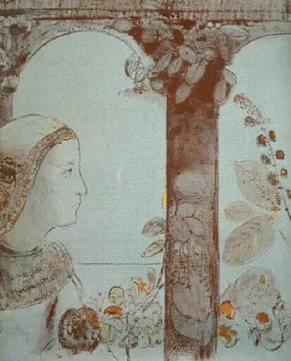 Portrait of a Young Girl on an Arcaded Background