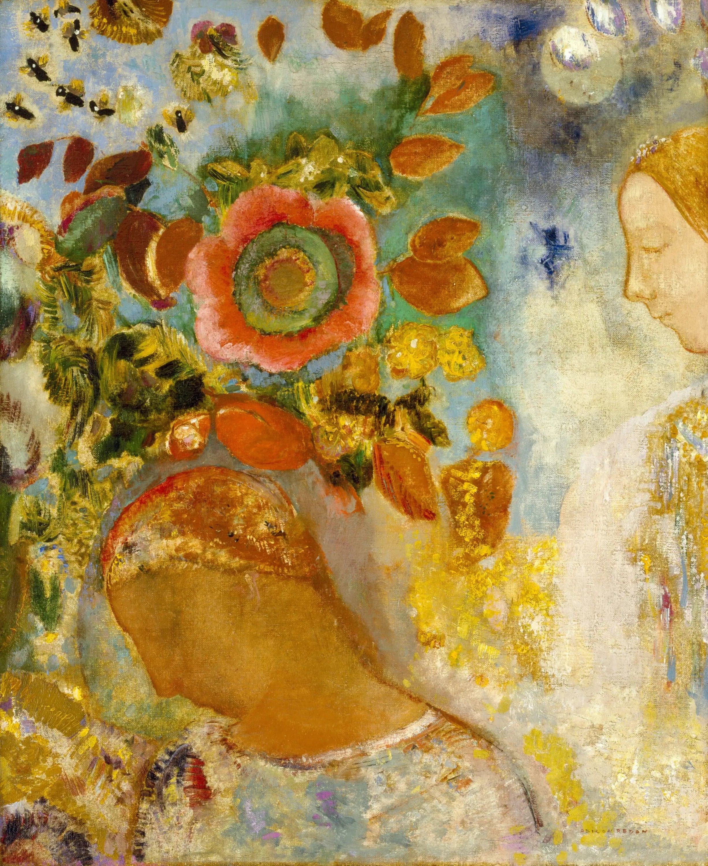 Two Young Girls Among the Flowers