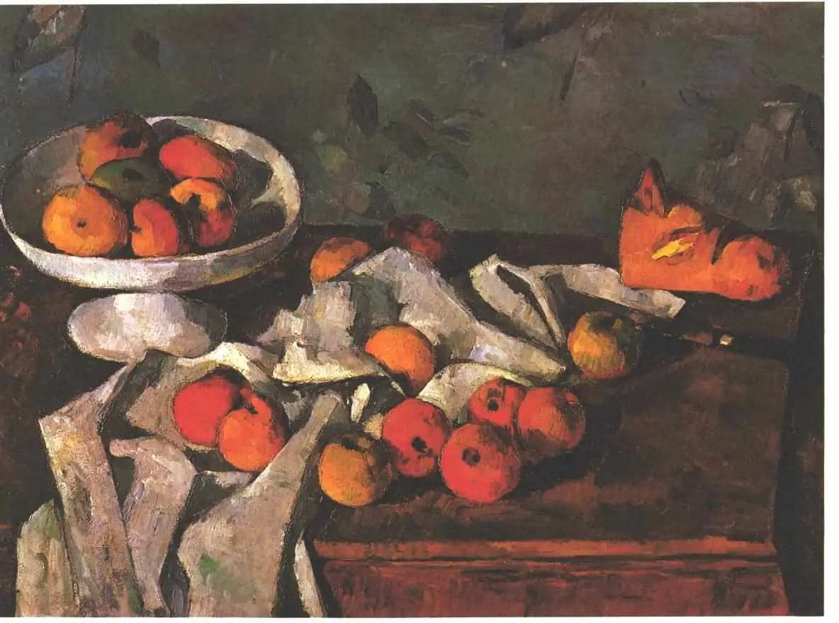 Bowl of Fruit, Apples and Loaf of Bread