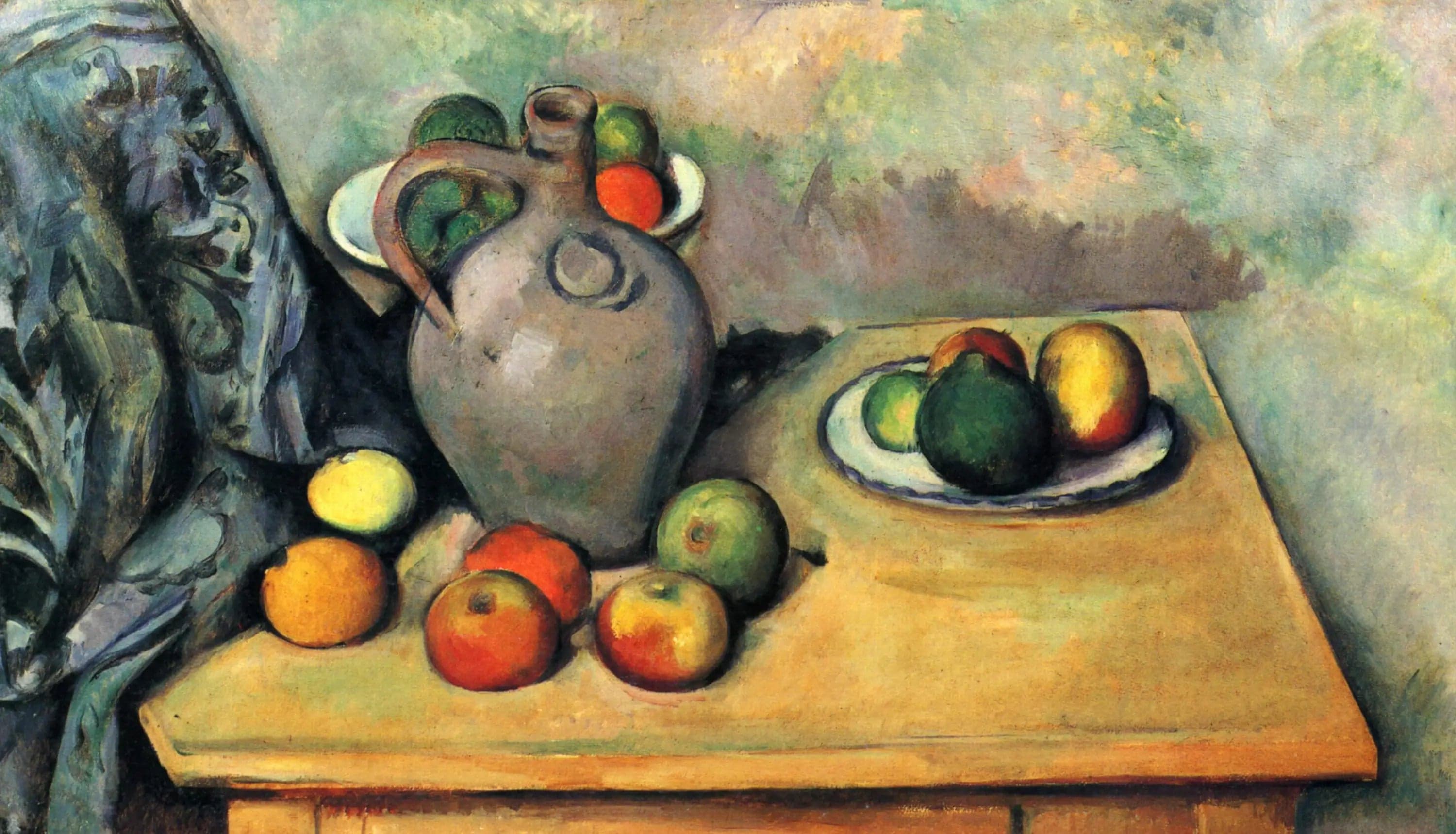 Pitcher and fruits on a table