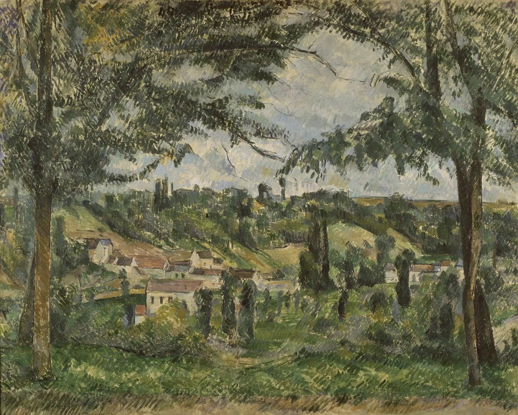 The Hamlet of Pâtis in Pontoise, framed by trees