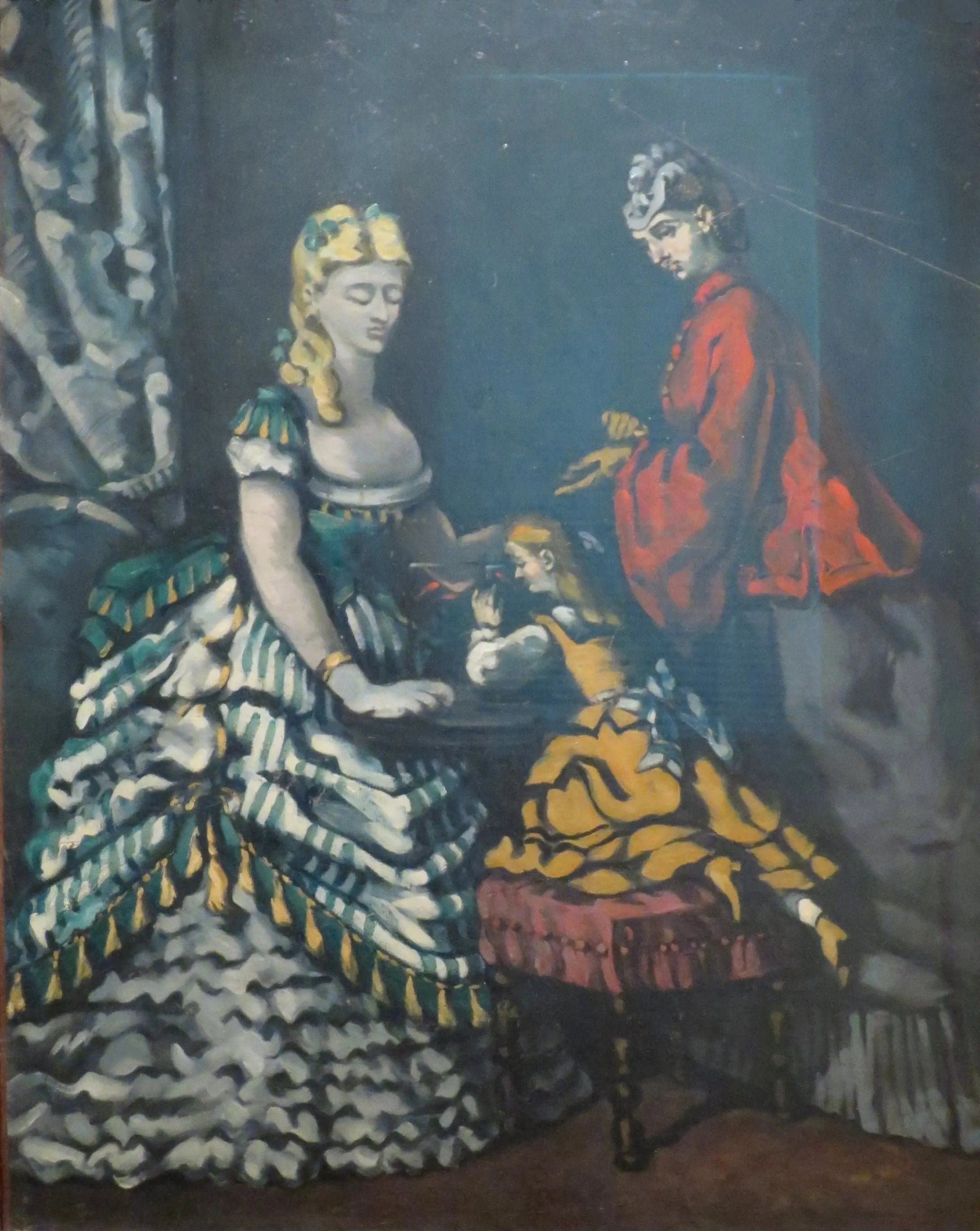 Women and little girl in an interior