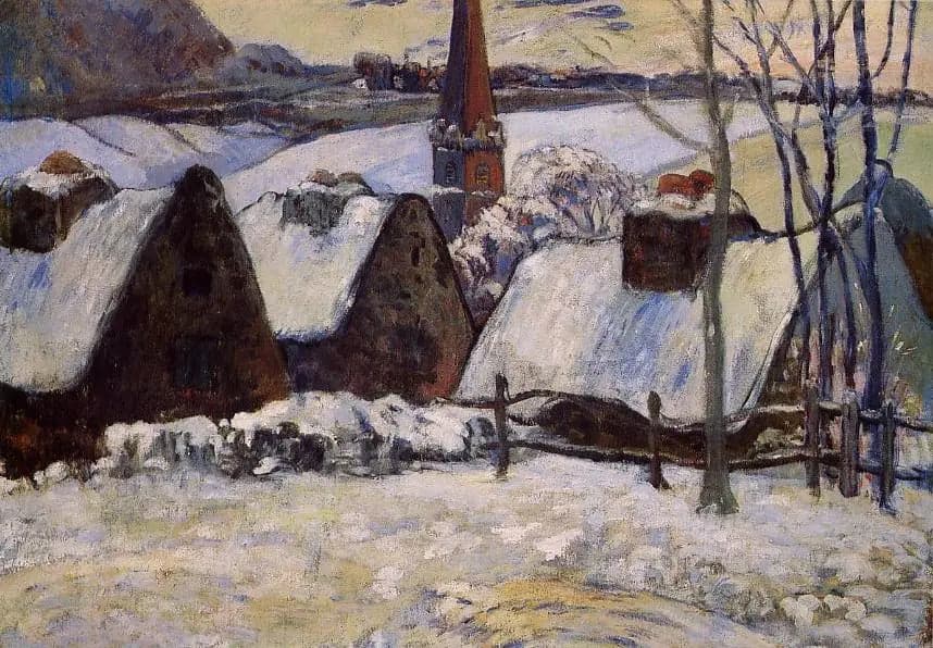 Breton Village Under the Snow