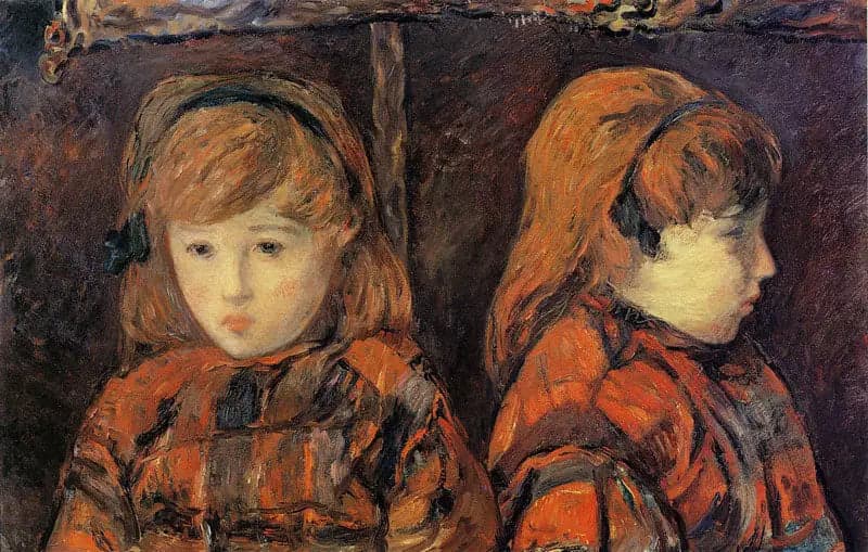 Double portrait of a little girl