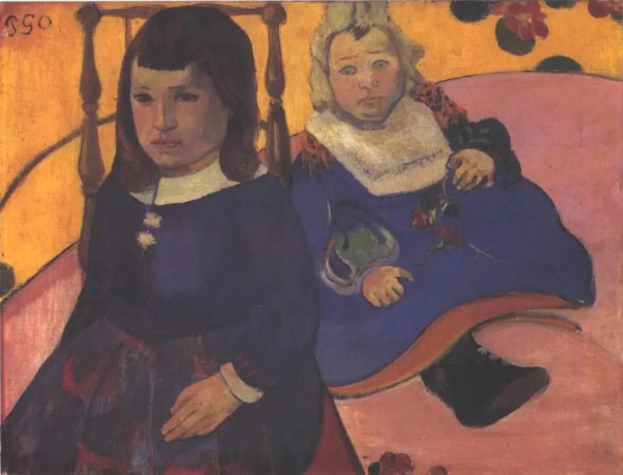 Double portrait of children
