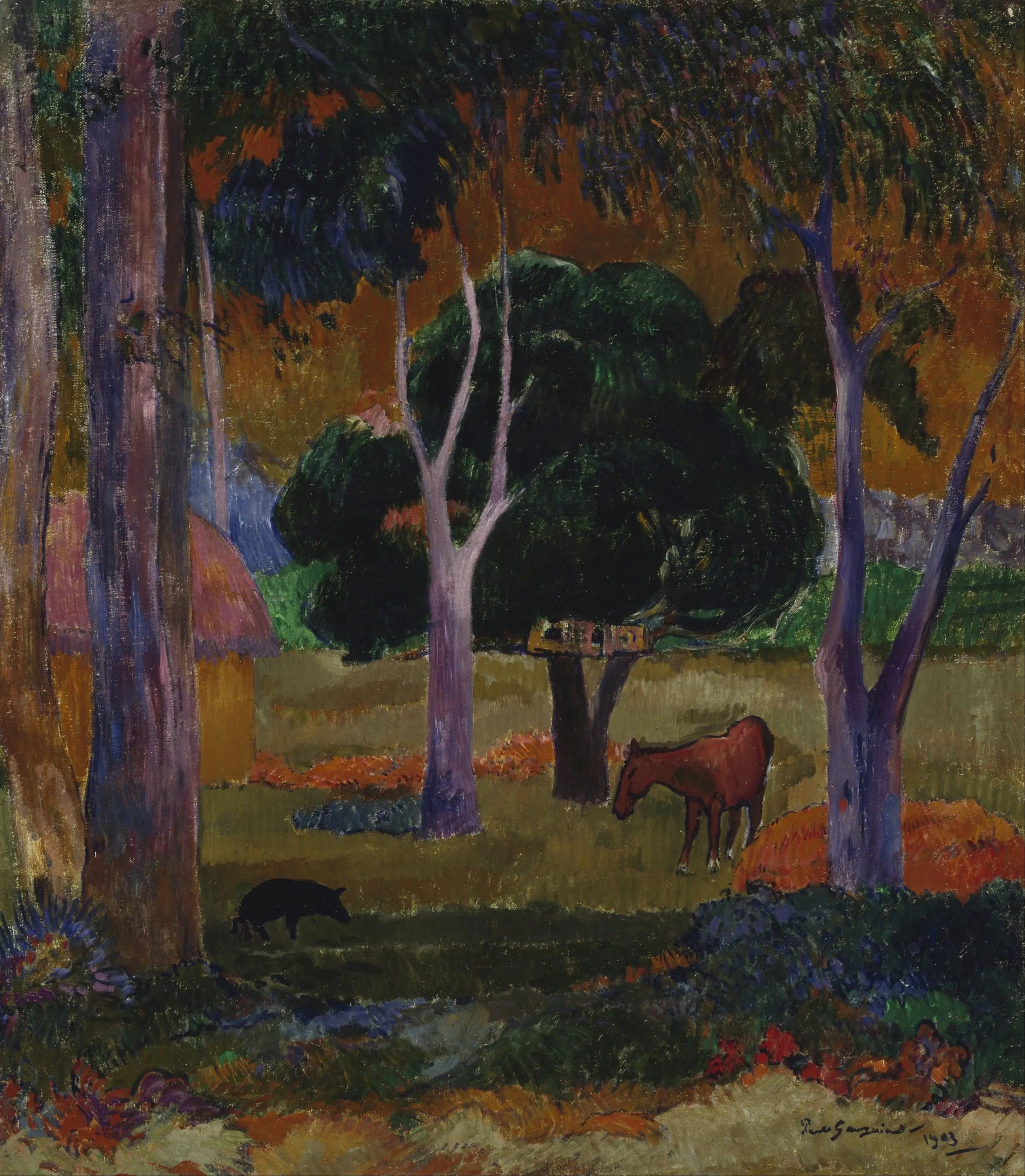 Landscape with a Pig and a Horse