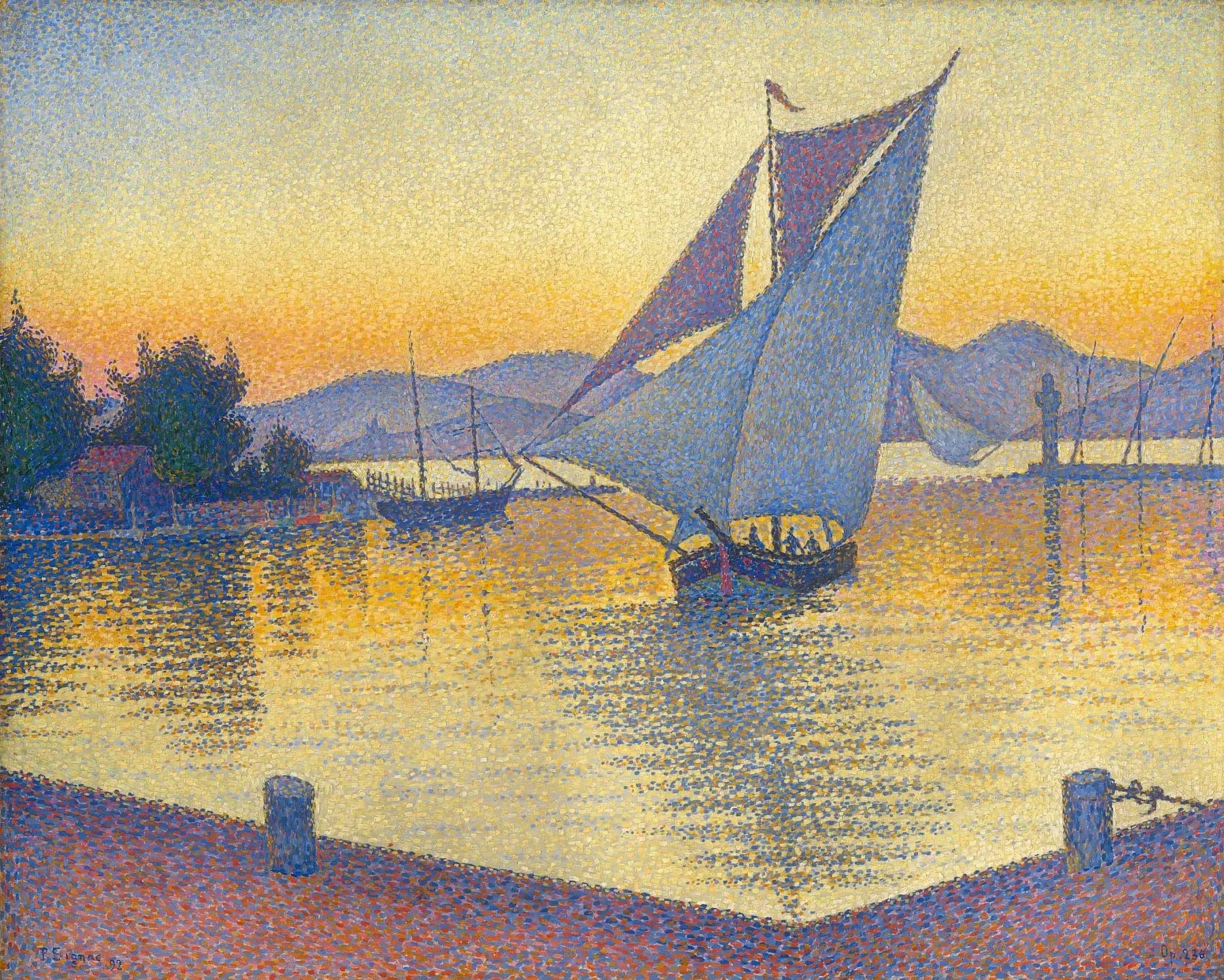 Saint-Tropez, the port at sunset, Opus 236