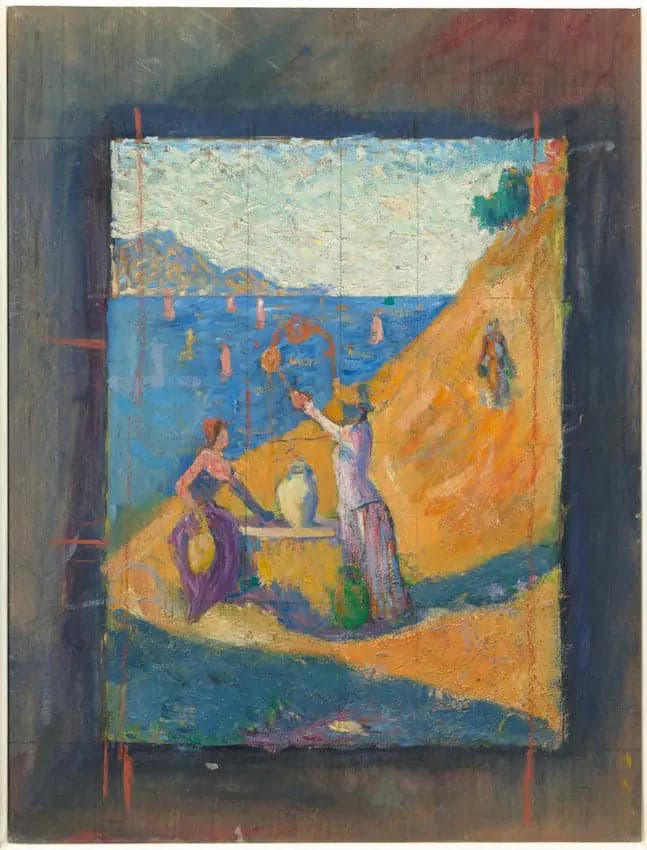 Women at the Well. Sketch III; View of the Port of Saint-Tropez