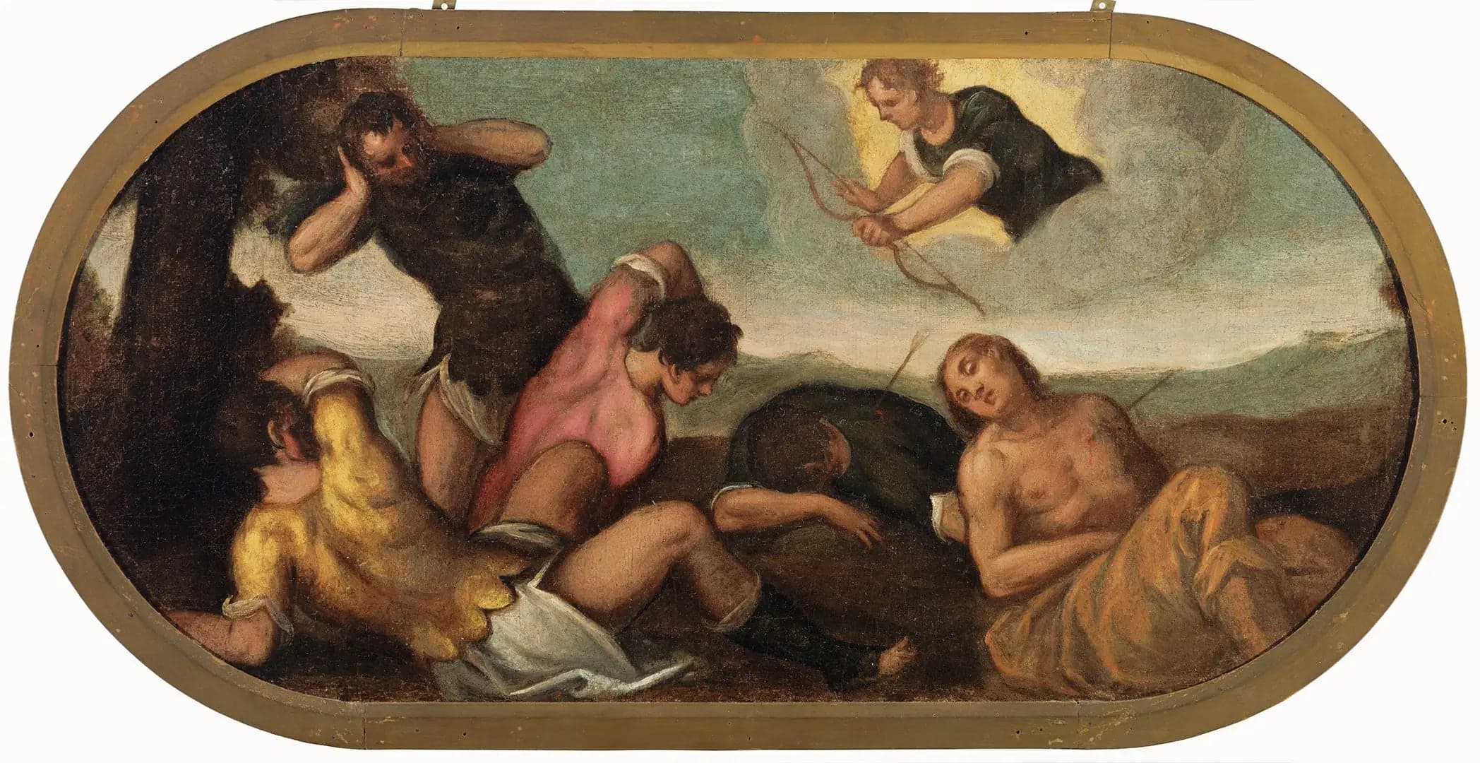 Apollo shoots at Niobe's children