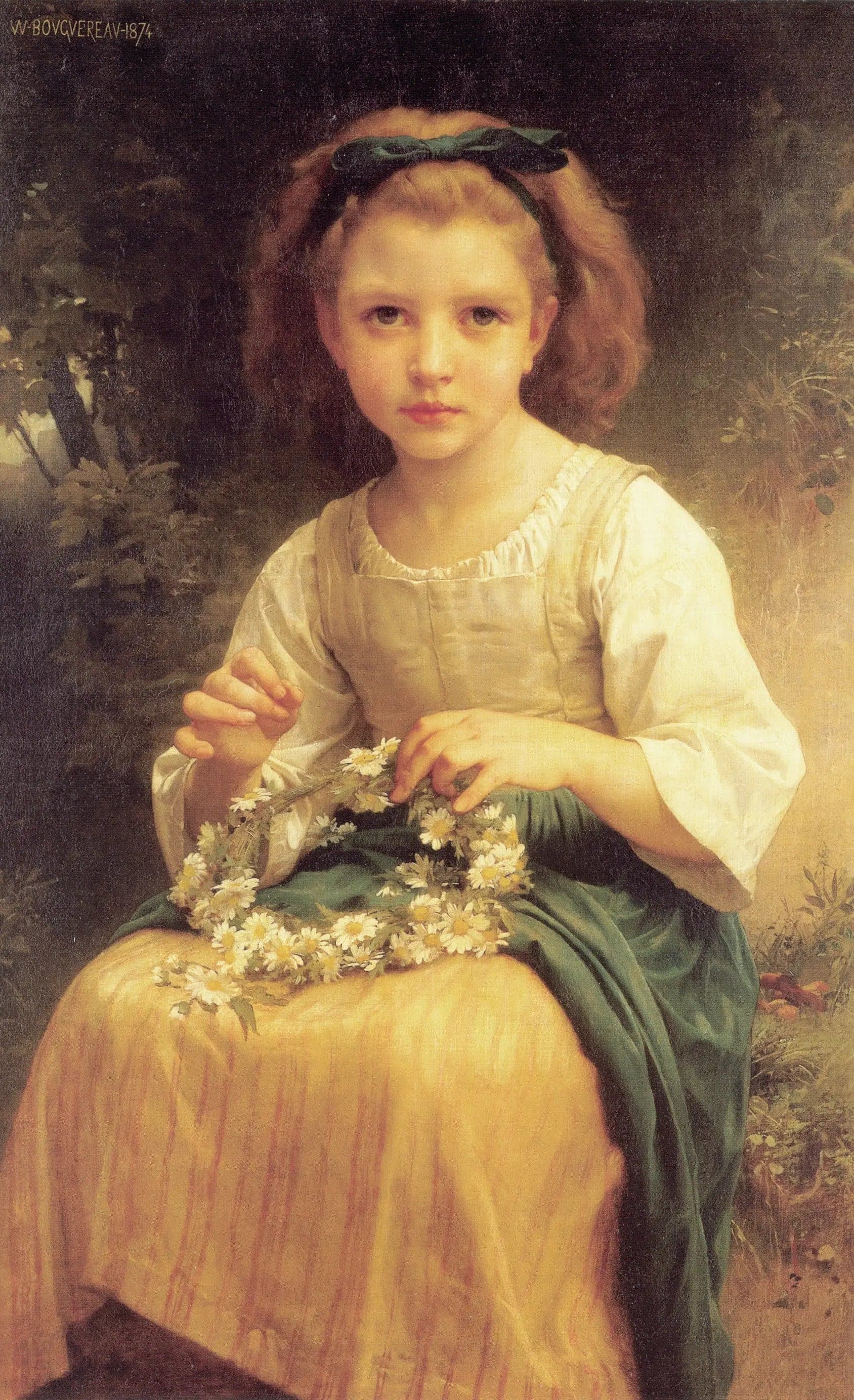 Child Weaving a Crown