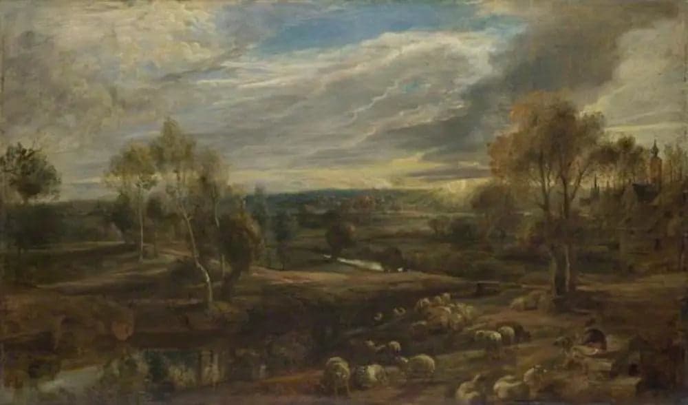 A landscape with a shepherd and his flock