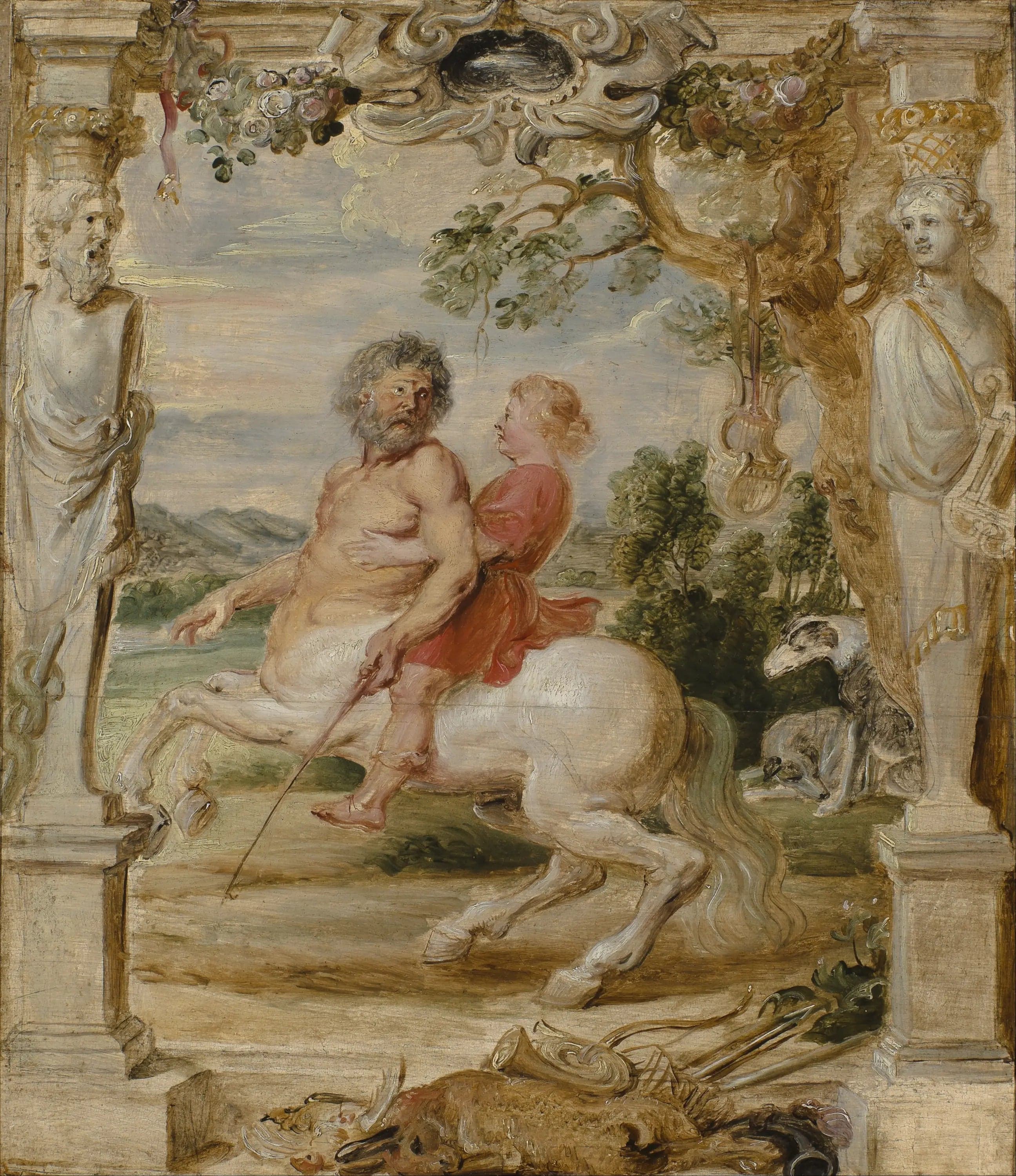 Achille educated by the centaur Chiron