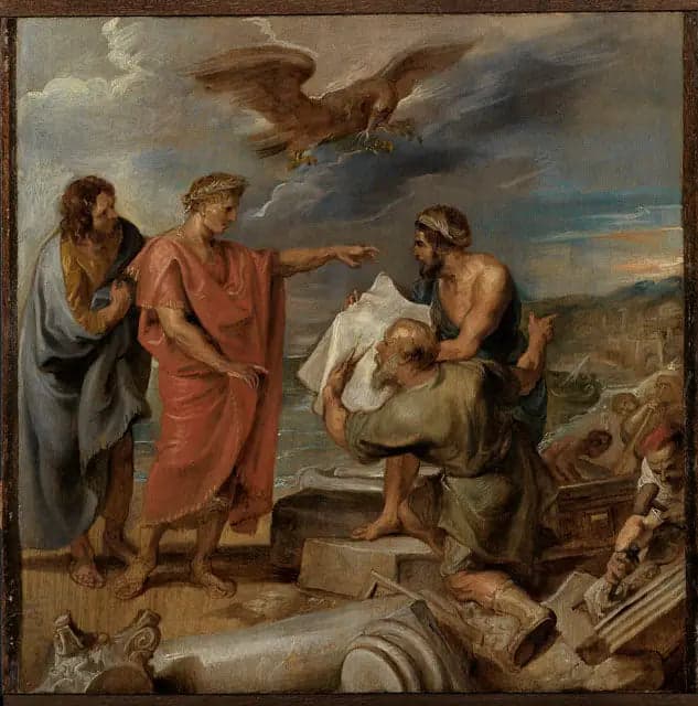 Constantin dirigeant la construction de Constantinople