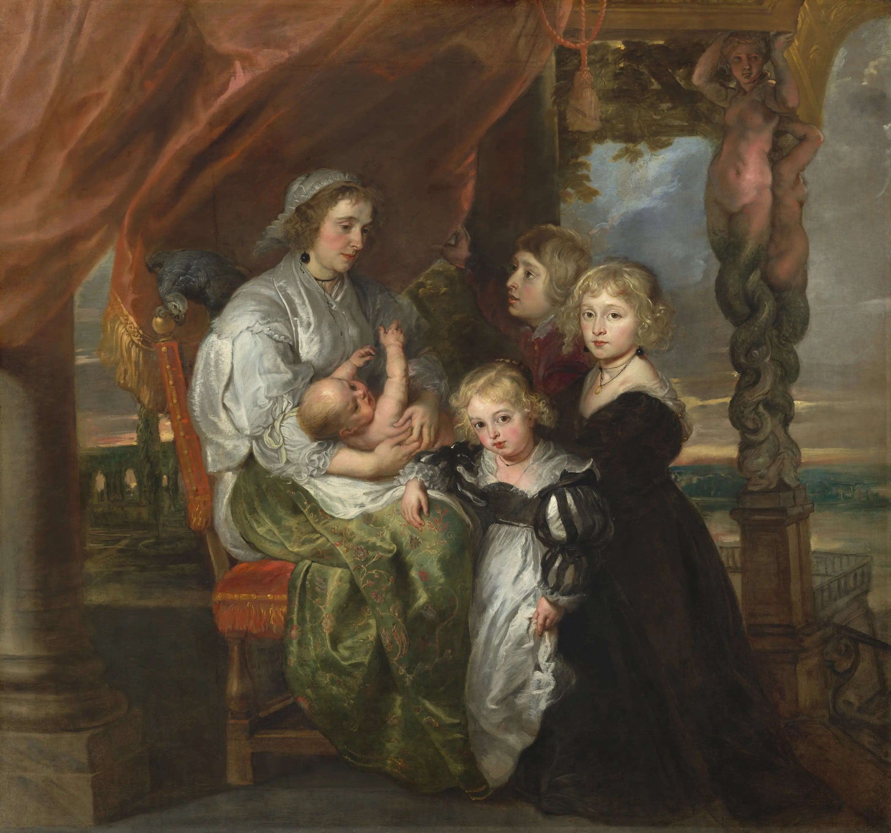 Deborah Kip, wife of Sir Balthasar Gerbier, and her children