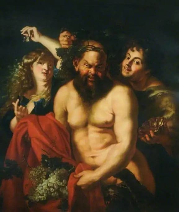 Drunken Silenus accompanied by Bacchantes