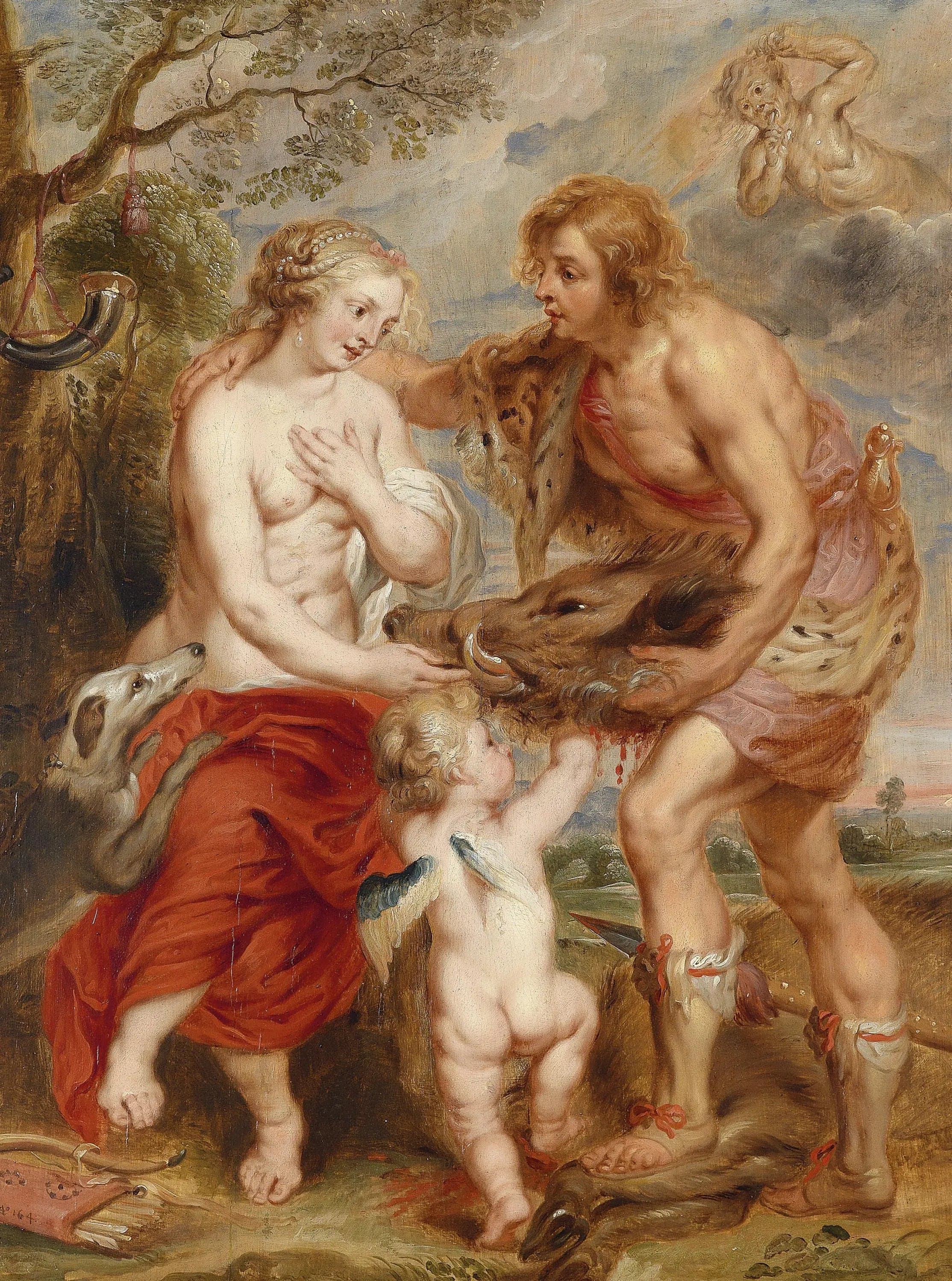 Meleager presenting Atalanta with the head of the Calydonian boar, circa 1640