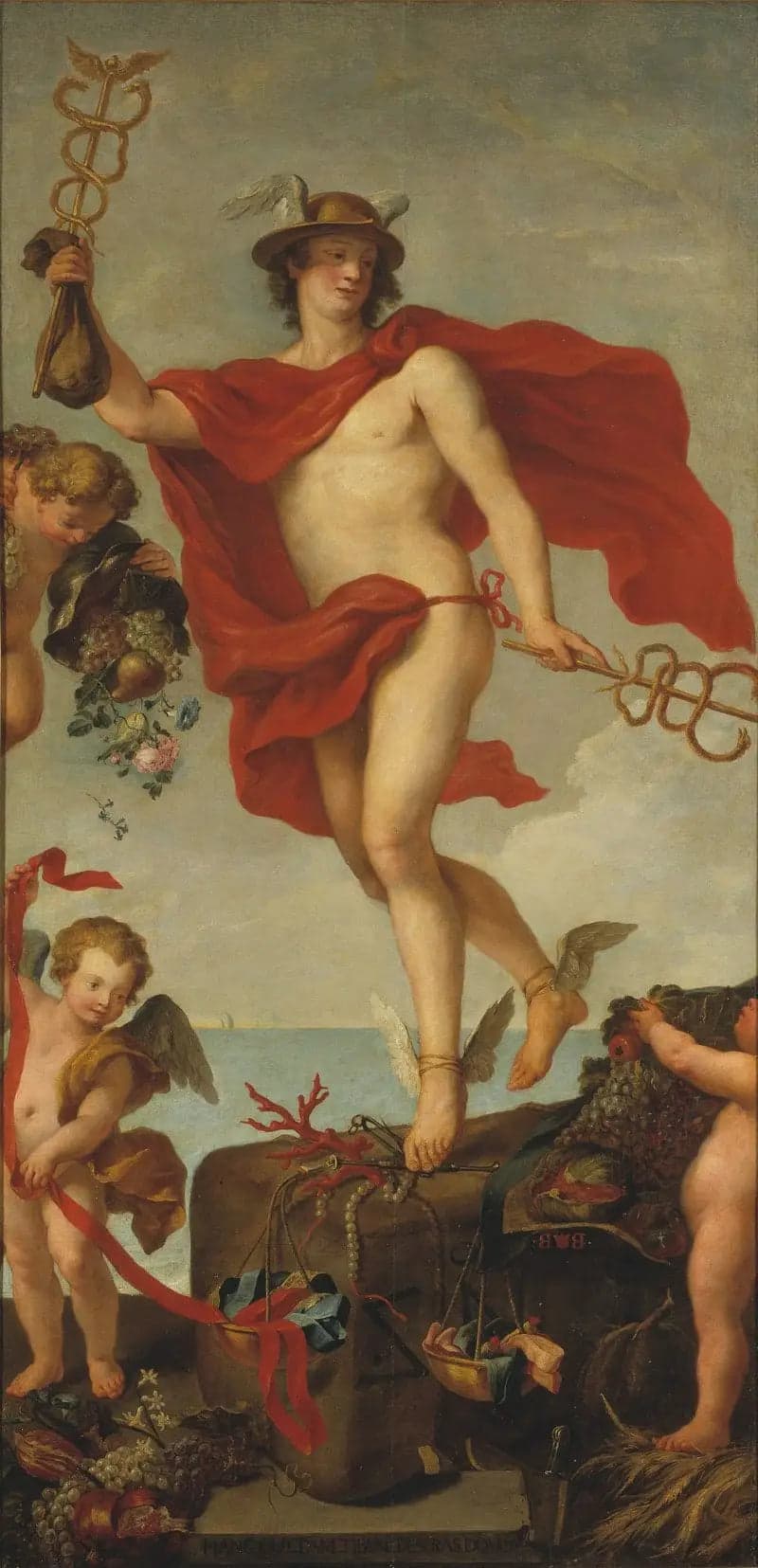 Mercury departing from Antwerp. Fragment of a larger painting.