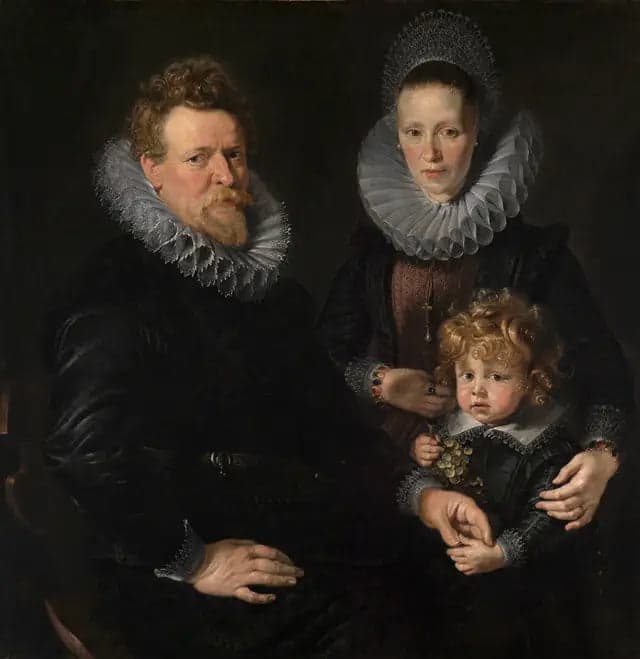 Portrait of a married couple with a child