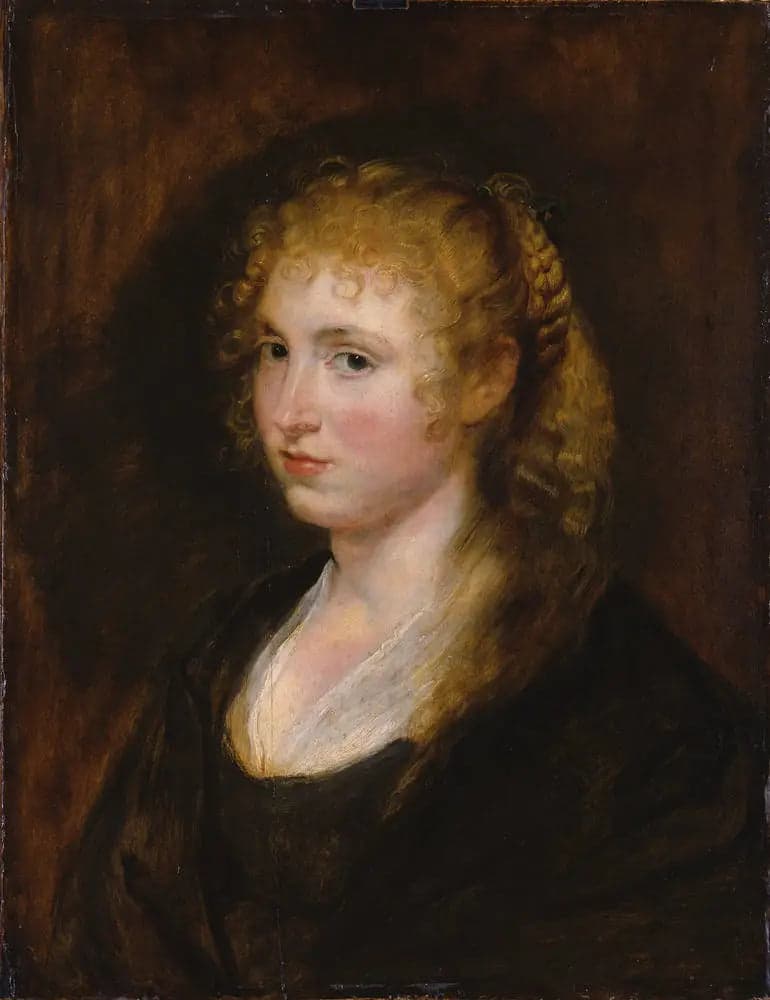 Portrait of a woman with braided blonde hair