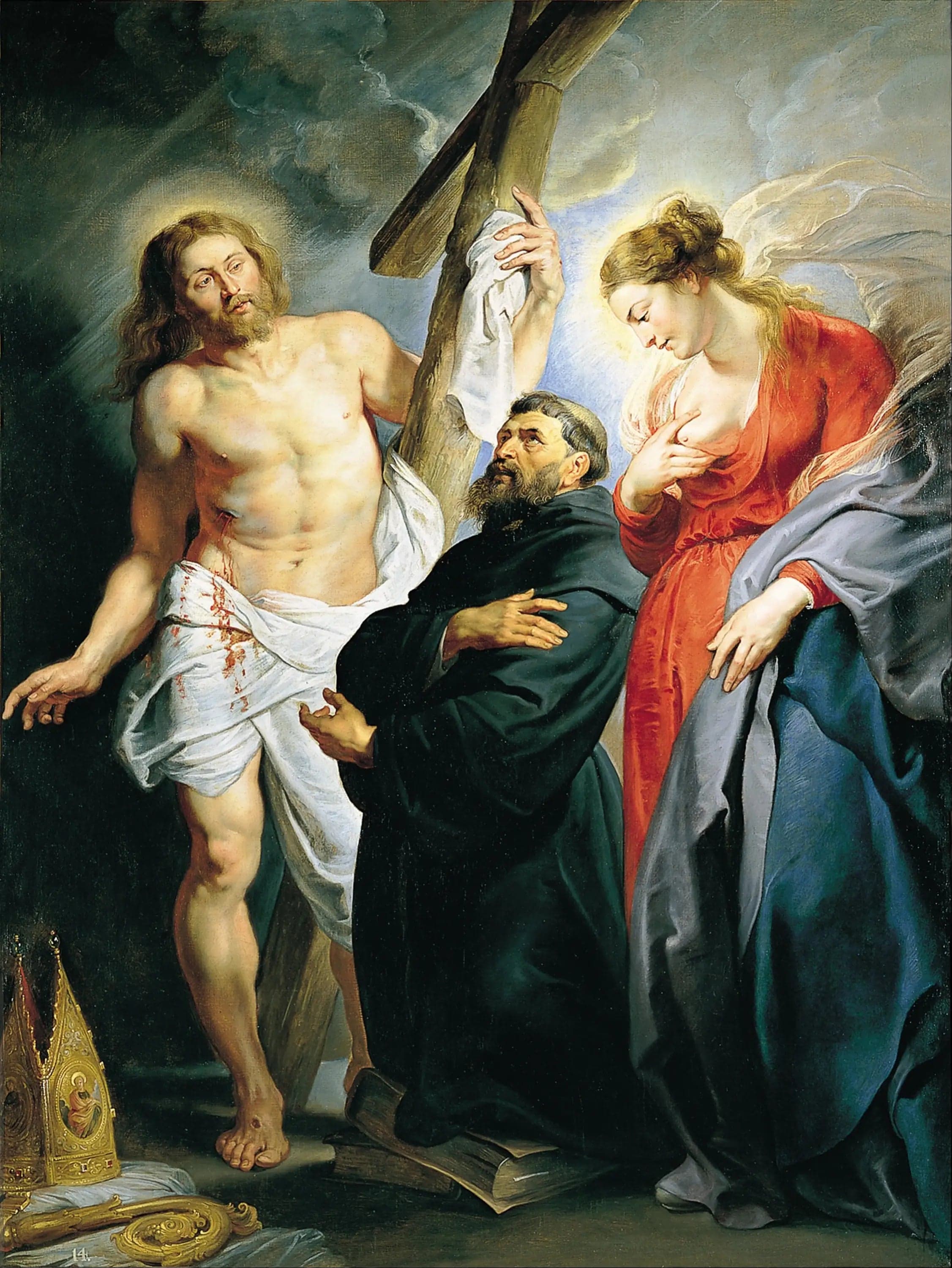 Saint Augustine with Christ and the Virgin Mary