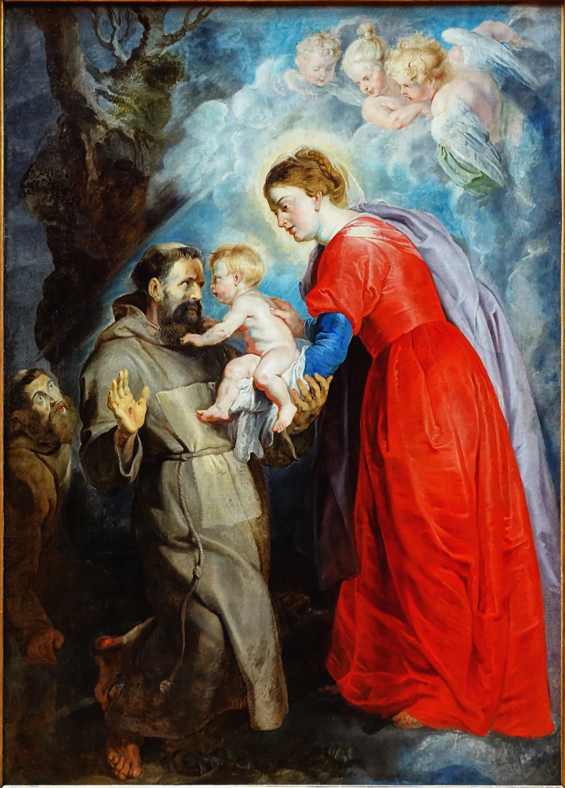 Saint François receiving the Child Jesus from the hands of the Virgin