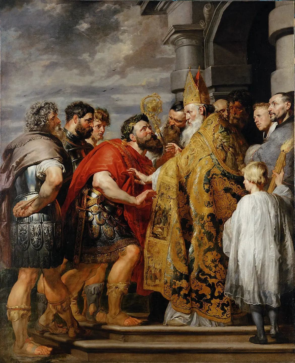 Théodose and Saint Ambrose