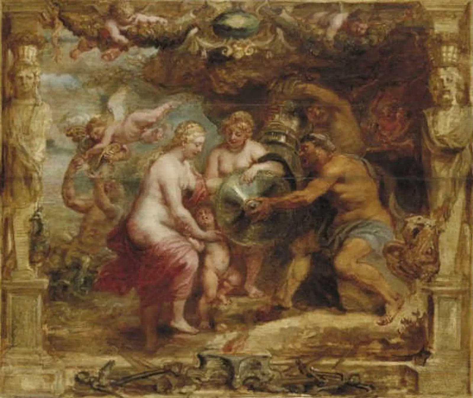 Thétis receiving Achilles' weapons by Vulcan