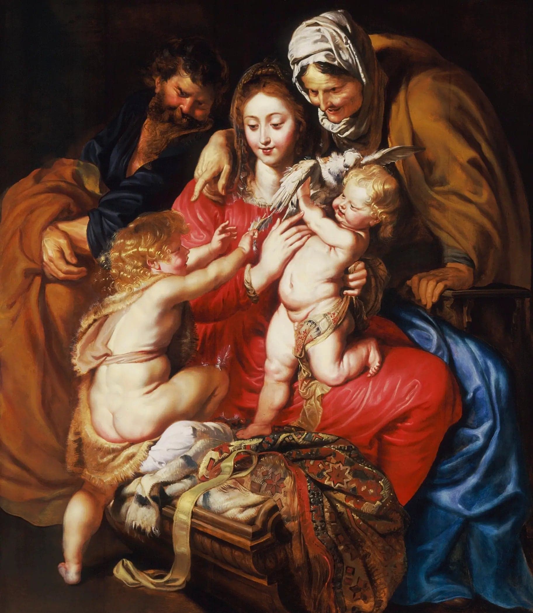 The Holy Family with Saint Elizabeth, Saint John, and a Dove