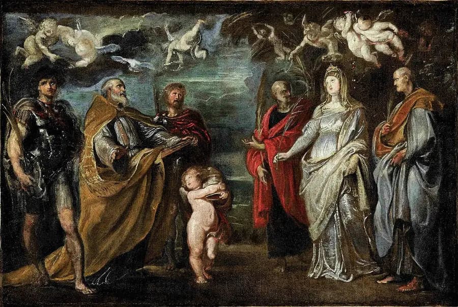 The saints Maure, Gregory, Papianus, Nérée, Domitille et Achilleus