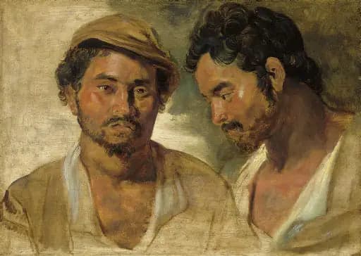 Two Study Heads of a Man from the South