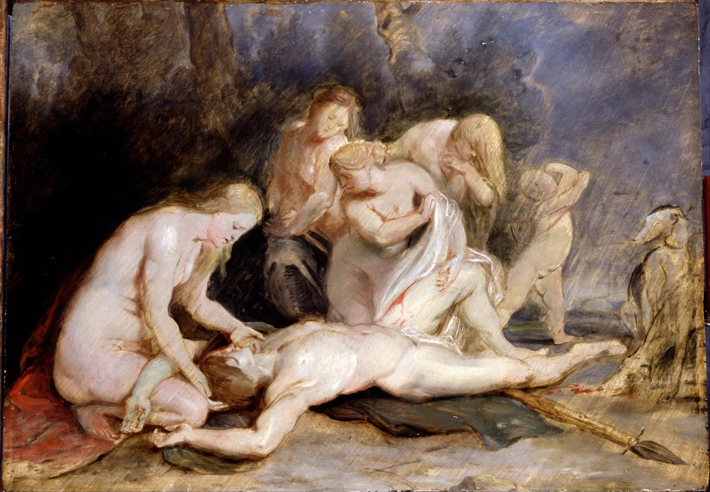 Venus crying over Adonis
