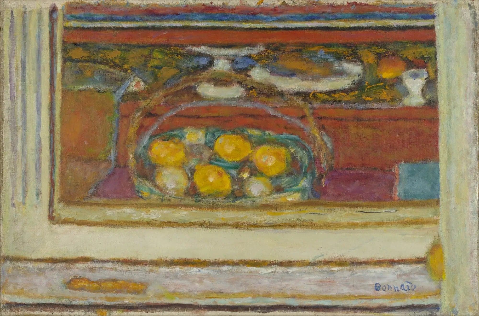 Fruit Basket Reflected in a Mirror