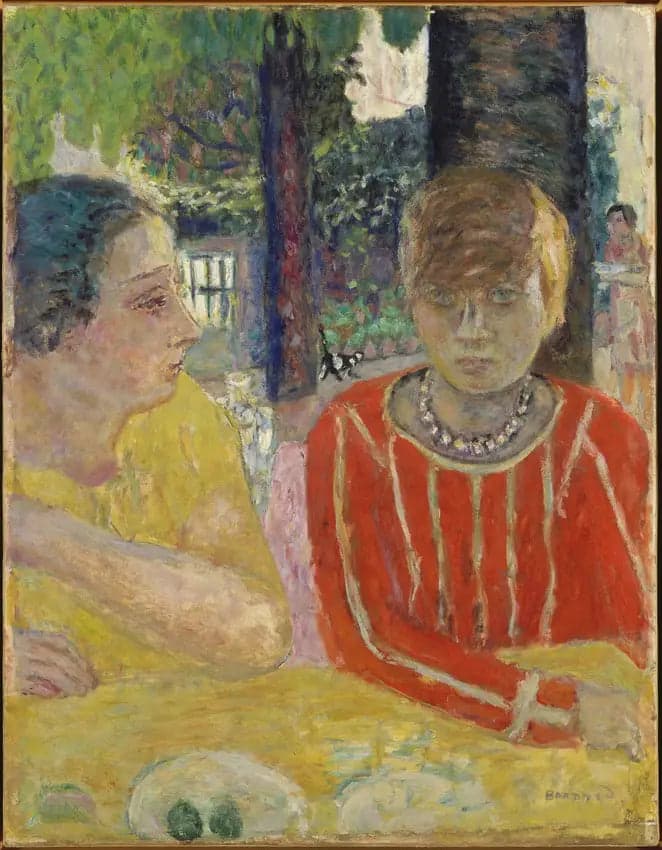 Queen Natanson and Marthe Bonnard in the red bodice