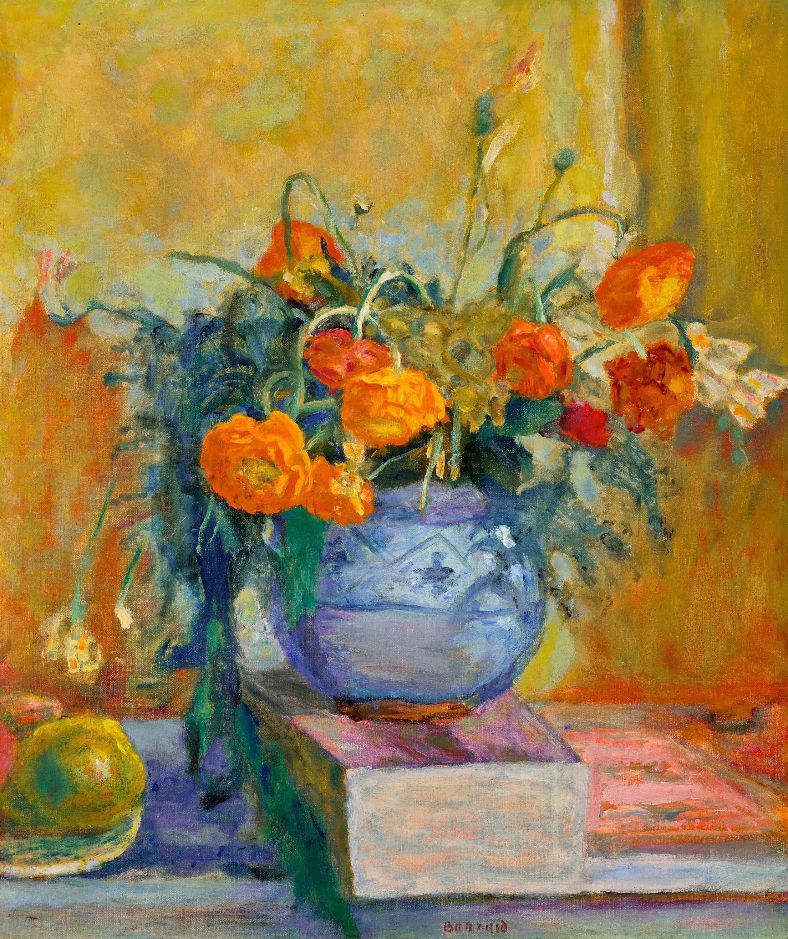 Ranunculus in a Blue Vase