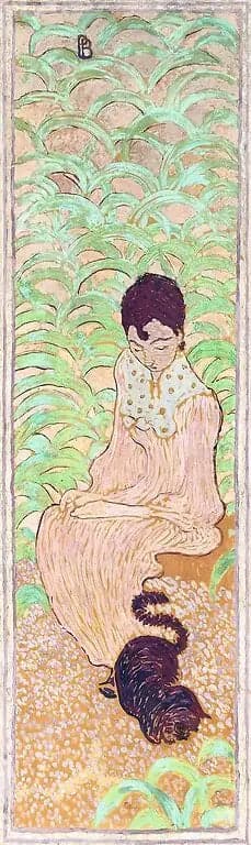 Women in the Garden: Woman Sitting with Cat