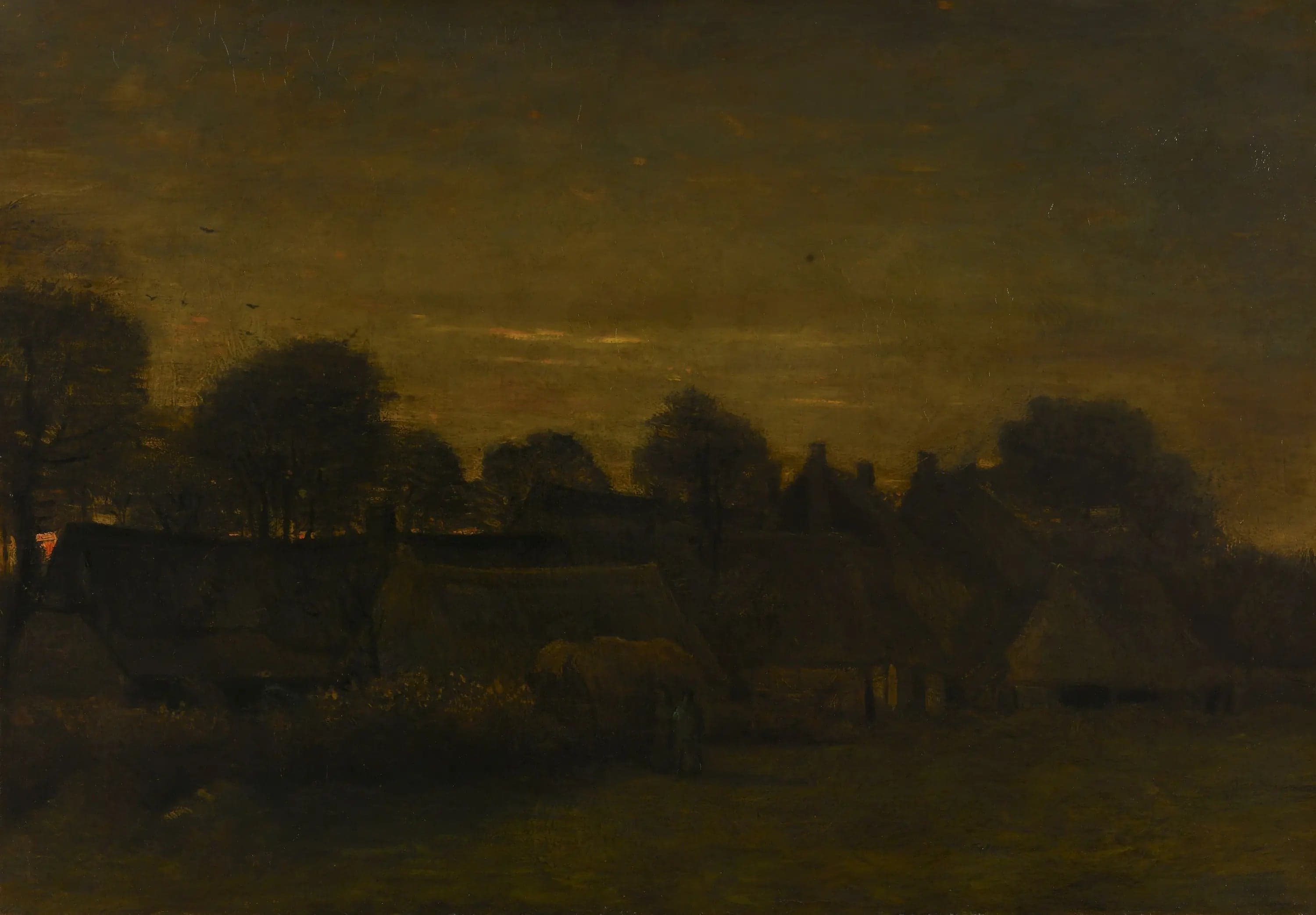 Agricultural Village at Dusk