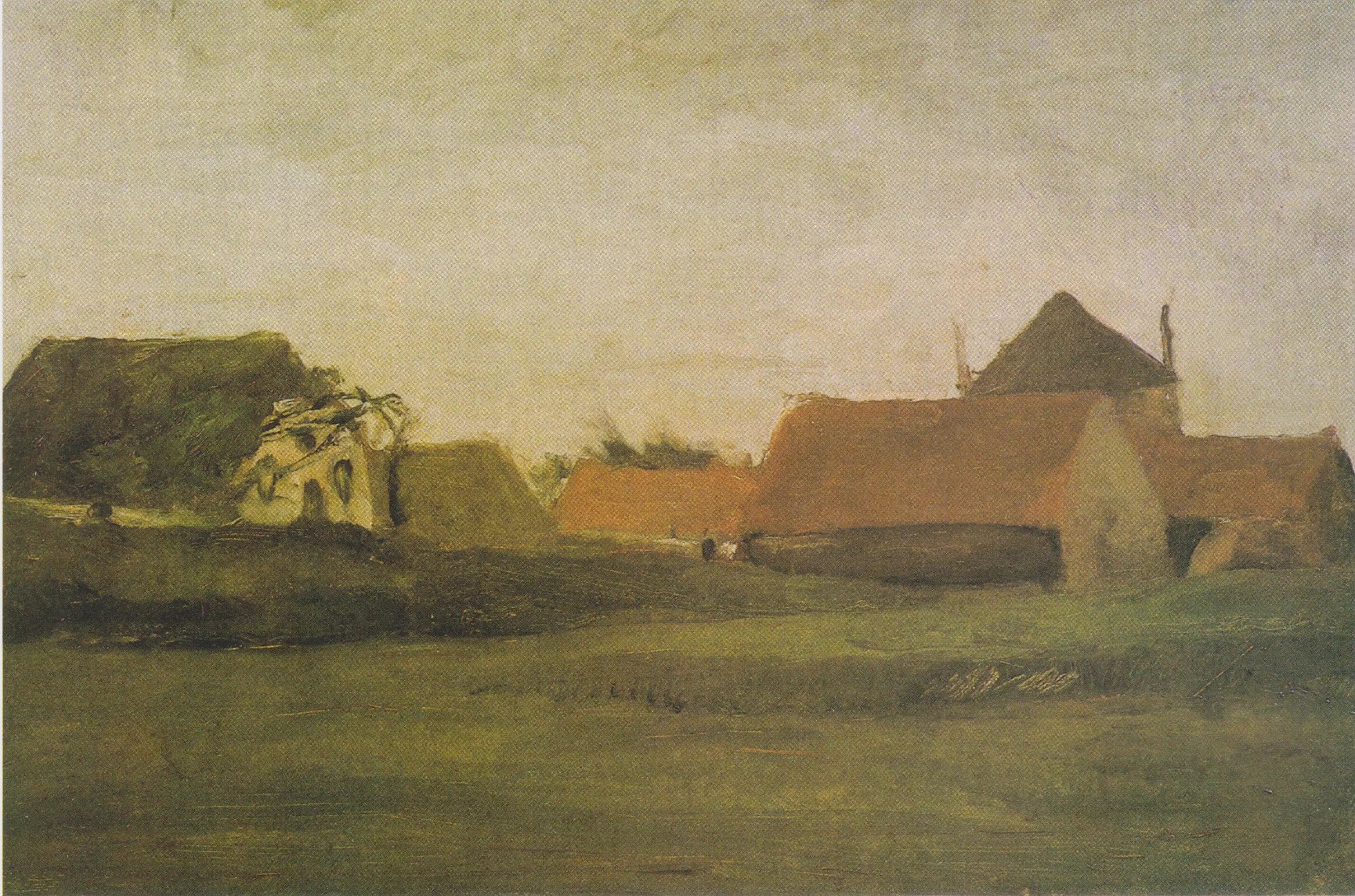 Farms in Loosduinen near The Hague at Dusk