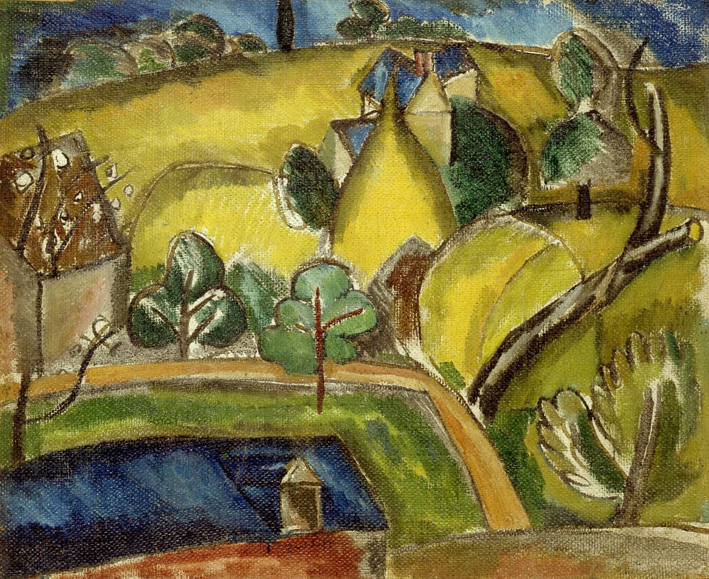 Paysage aux trois meules de paille