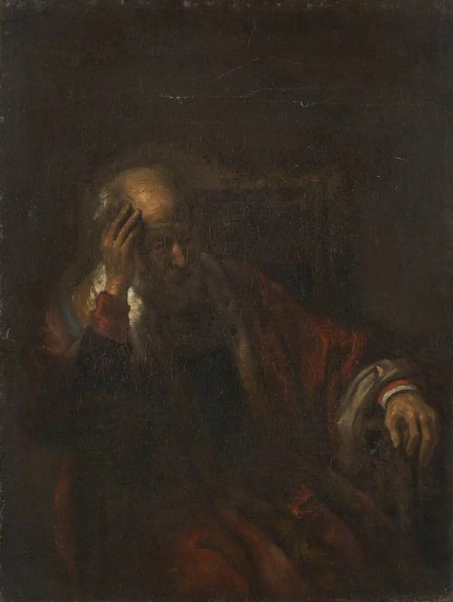 An old man in a chair