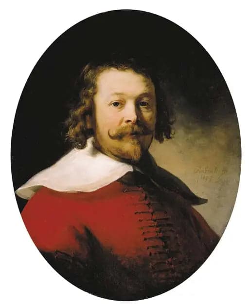Portrait of a man wearing a red doublet