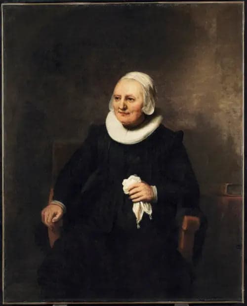 Portrait of a seated woman with a handkerchief