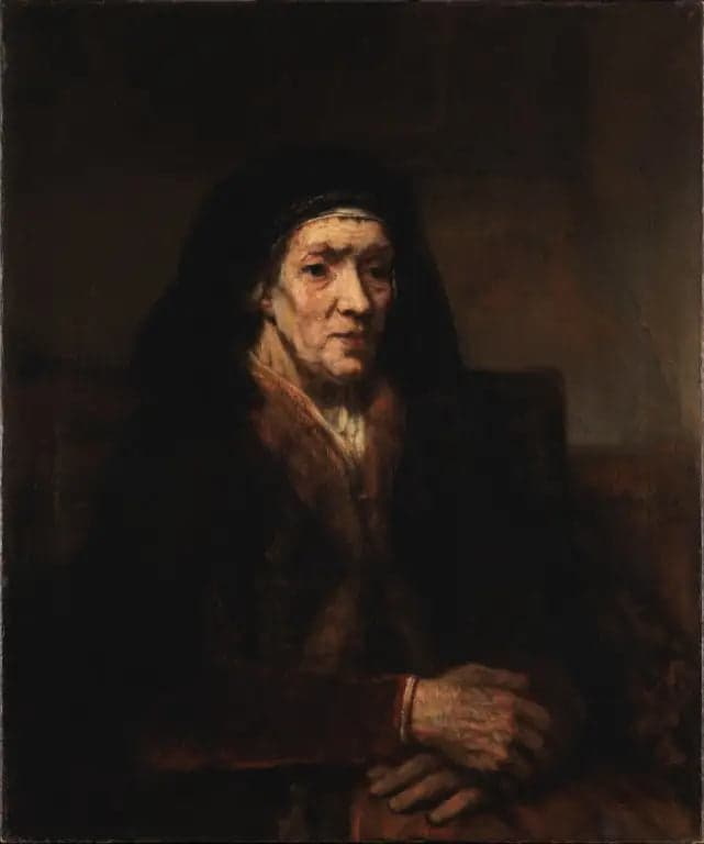 Portrait of an Old Woman Sitting with Her Hands Folded