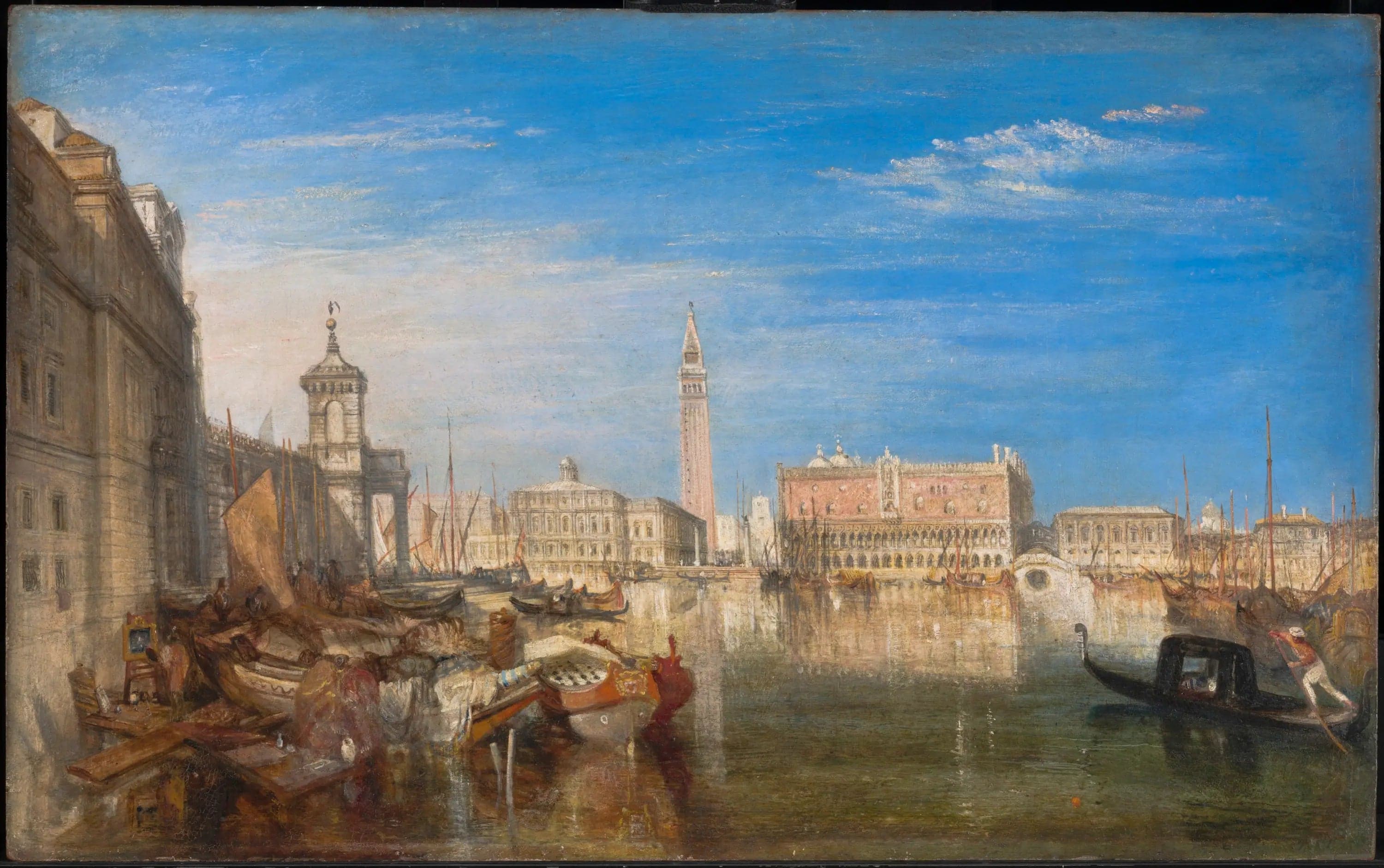 The Bridge of Sighs, the Doge's Palace and the Customs House, Venice. Canaletto painting