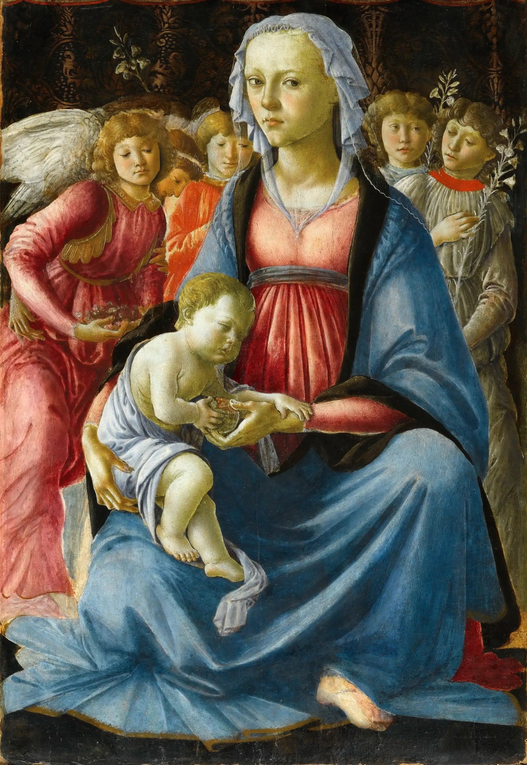 The Virgin and Child Surrounded by Five Angels