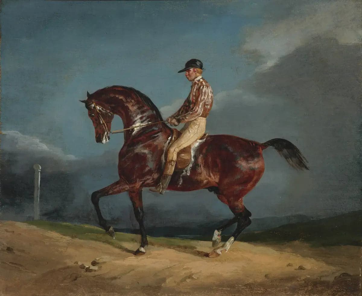 Jockey Riding a Racehorse